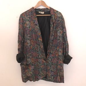 Vintage Embroidered Oversized Blazer